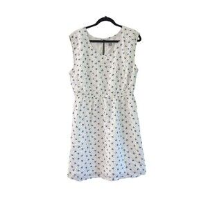 OLD NAVY 100% cotton blue floral white mini dress lrg cottage core
